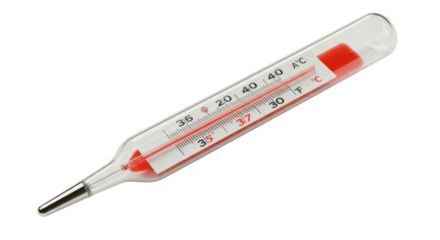 Isolated Medical Thermometer Showing Normal Body Temperature