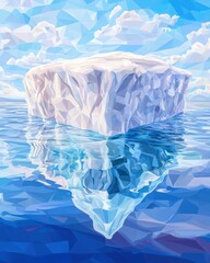 Obraz premium Melting Polar Ice Caps and Arctic Landscape Illustration Highlighting Climate Change Impact