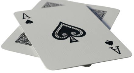 Isolated Two Aces of Spades Overlapping Playing Cards