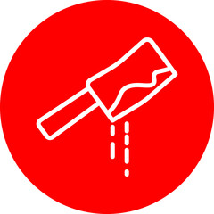 Chopper Vector Line White Circle Red Icon Design