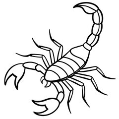 Stylized Scorpion Line Illustration
