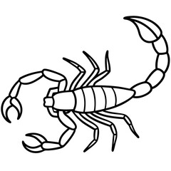 Stylized Scorpion Line Illustration