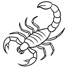 Stylized Scorpion Line Illustration