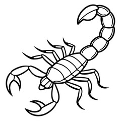 Stylized Scorpion Line Illustration