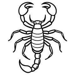 Stylized Scorpion Line Illustration