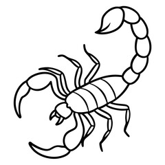 Stylized Scorpion Line Illustration