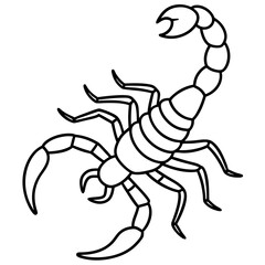 Stylized Scorpion Line Illustration