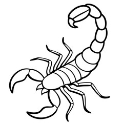 Stylized Scorpion Line Illustration