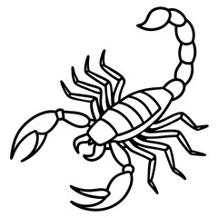 Stylized Scorpion Line Illustration