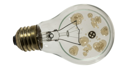Isolated Light Bulb with Oil and Gear