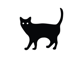 Set of cats silhouette in different poses. Hand drawn black cats isolated on white background. Vector illustration. best logo designs.