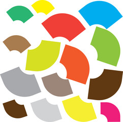 Colorful Abstract Quarter Circles
Scattered Semicircular Shapes