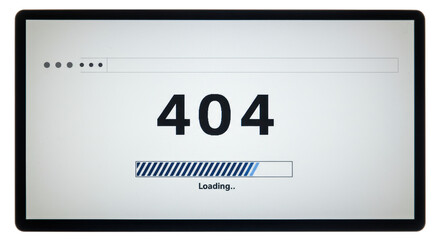 Isolated Tablet Screen 404 Error Message