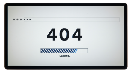 Isolated Tablet Screen 404 Error Message