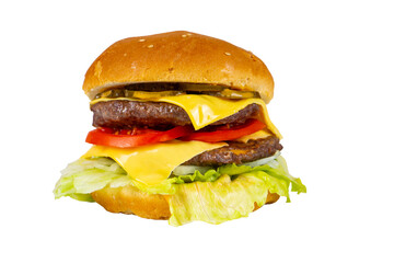 hamburger on white background