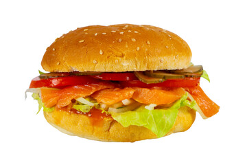 hamburger on white background
