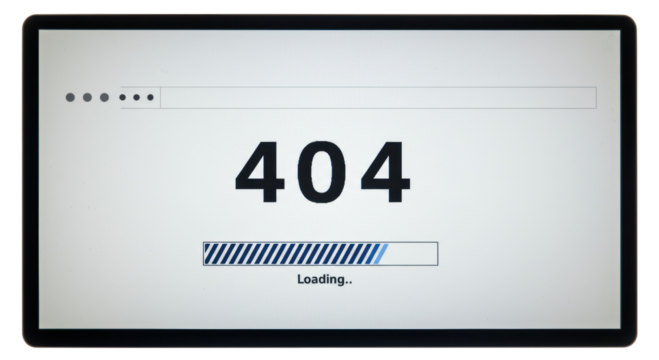 Isolated Tablet Screen 404 Error Message - Powered by Adobe