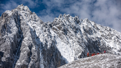 Jade Dragon Snow Mountain is surrounded by clouds and mist all year round. Blue Moon Valley is located at the foot of Jade Dragon Snow Mountain, a magical blue