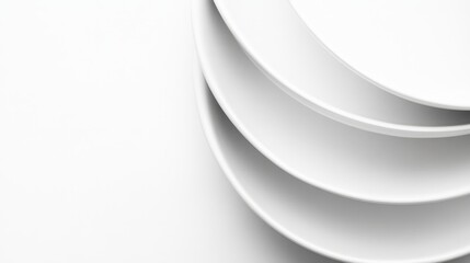 Obraz premium Stacked White Plates: A Modern Dining Aesthetic