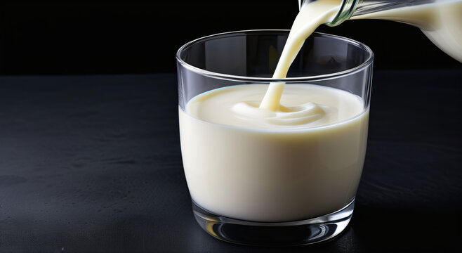 milk pouring into glass
