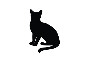 Set of cats silhouette in different poses. Hand drawn black cats isolated on white background. Vector illustration. best logo designs.