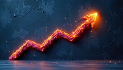 Growth surge indicator business sector digital art abstract environment dynamic view success concept