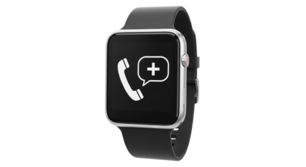 Isolated Smartwatch with Phone Call Icon