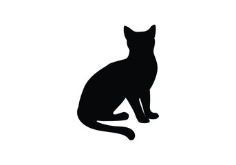 Set of cats silhouette in different poses. Hand drawn black cats isolated on white background. Vector illustration. best logo designs.