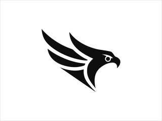 Obraz premium A bold, stylized logo featuring an eagle's head and wings, with red wings symbolizing strength and freedom.