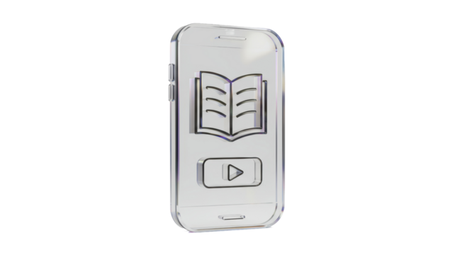 Isolated Smartphone with Open Book Education App