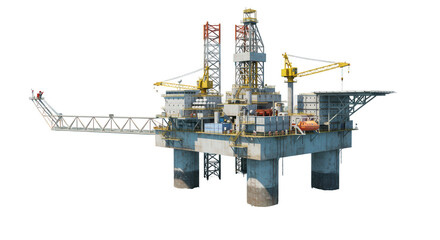 Isolated Offshore Oil Rig Platform Construction
