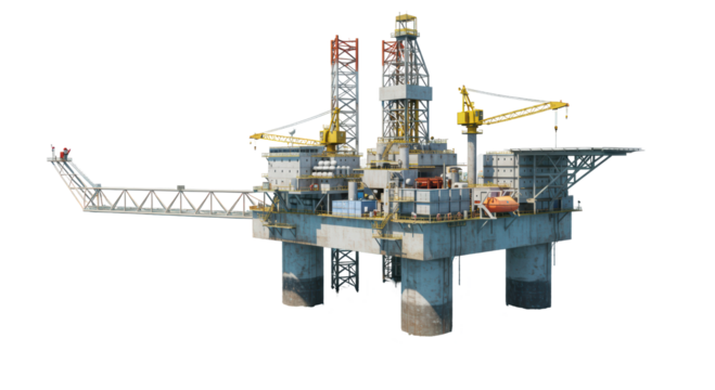 Isolated Offshore Oil Rig Platform Construction