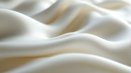 Obraz premium Soft, flowing ivory silk fabric with gentle waves and folds, creating a luxurious and elegant texture.