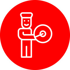 Parade Float Vector Line White Circle Red Icon Design