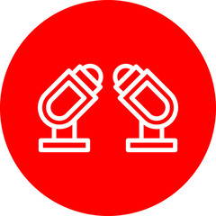 Parade Lighting Vector Line White Circle Red Icon Design
