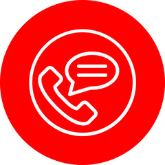 Parade Marshal Vector Line White Circle Red Icon Design