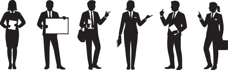 Silhouette Business People Presentation Meeting Teamwork Concept