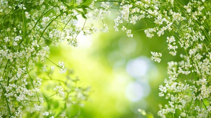 Delicate White Flowers in a Lush Green Garden