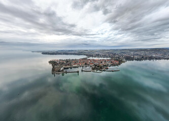 View of Lindau waterfront , Bodensee, South Germany