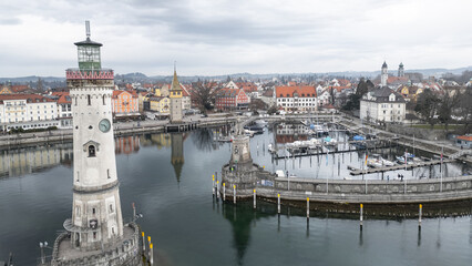 View of Lindau waterfront , Bodensee, South Germany