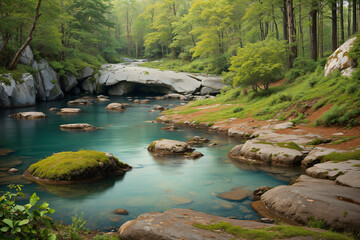 Fototapeta premium river in the forest