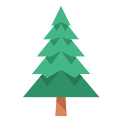 Minimalist Christmas Green Tree Soft Neutral Colors