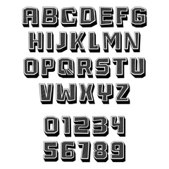 3D Retro Alphabet and Numbers