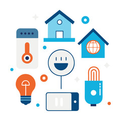 Minimalist Smart Home Devices Thermostat and Sensors