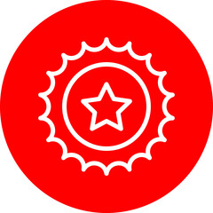 Sunlit Achievements Vector Line White Circle Red Icon Design