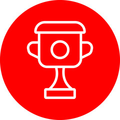 Radiant Triumph Vector Line White Circle Red Icon Design