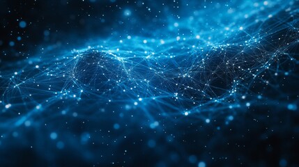 Abstract Blue Network Connection Digital Data Background