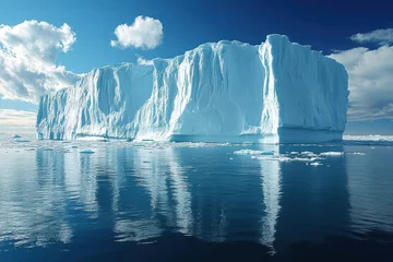 Fleecedeken met foto Melting glaciers showcase majestic icebergs in the Arctic landscape © Oleksandr