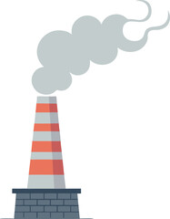 Chimney Smoke Flat Vector Illustration | Cozy Logo Icon Clipart | Isolated on White Background