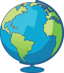 3D Globe Art Vector Illustration | Modern Logo Icon | Earth Clipart | Isolated on White Background